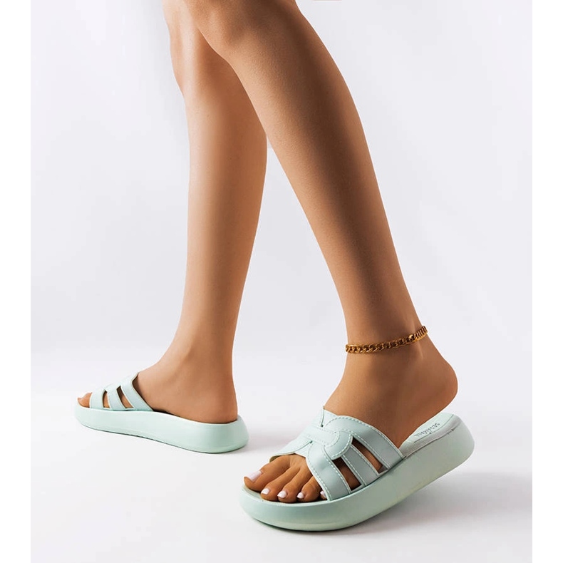 Zapatillas de casa de goma azul Couert 1