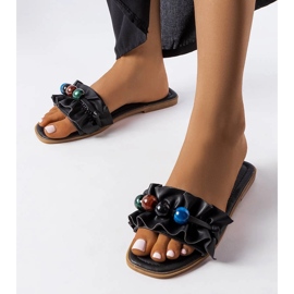 Chanclas con volantes negras de Fortier negro 1
