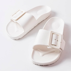 Chanclas de goma blanca con hebilla Nelm blanco 2