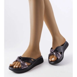 Sandalias de cuña negras de Luce negro 1