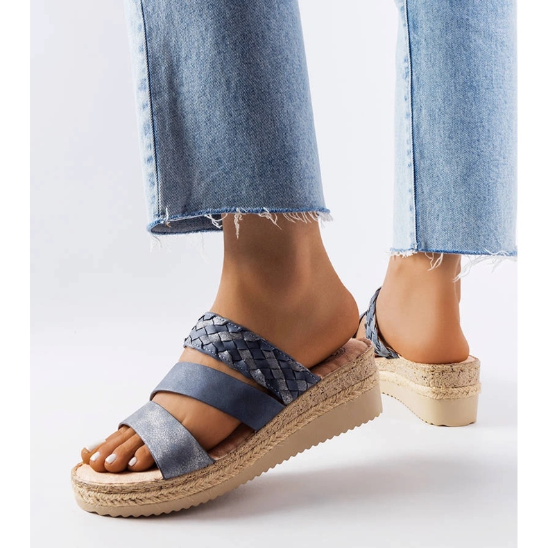 Sandalias de cuña azules de Boston 1