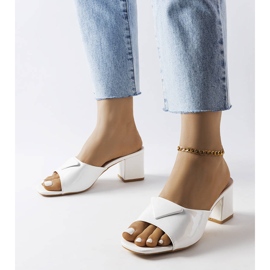 Solapas lacadas en blanco en el poste de la Delegación 1 Solapas lacadas en blanco en el poste de la Delegación 1