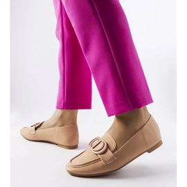 Mocasines beige oscuro con hebilla de Poissonnier 1