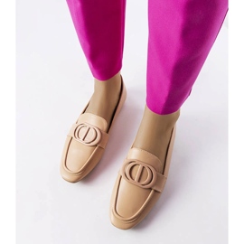 Mocasines beige oscuro con hebilla de Poissonnier 2