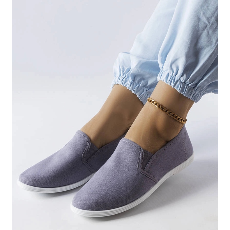 Inna Zapatillas de tejido gris de Quincy 1