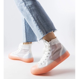 Zapatillas altas blancas y rosas de Nanterre blanco 1 Zapatillas altas blancas y rosas de Nanterre blanco 1
