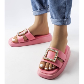 Chanclas Fusbert con strass rosa 1