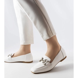 Mocasines Marechal blancos con pedrería 1