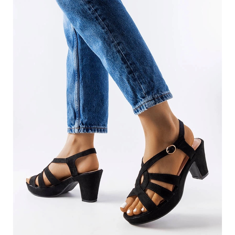 Inna Sandalias stiletto negras Monjeau negro 1