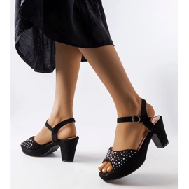 Inna Sandalias bloque Beltane negras negro 1