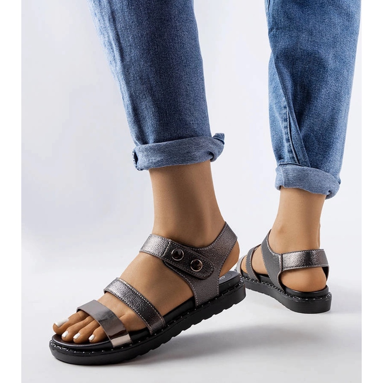 Sandalias grises metalizadas de Lanham 1