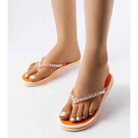 Chanclas Patrier naranja con pedrería 1