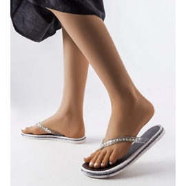 Chanclas negras con pedrería de Patrier incoloro 1
