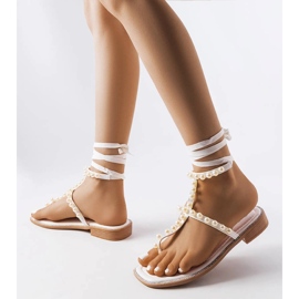 Sandalias blancas con perlas Graystone blanco 1