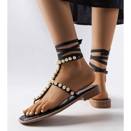 Sandalias negras con perlas Graystone negro 1