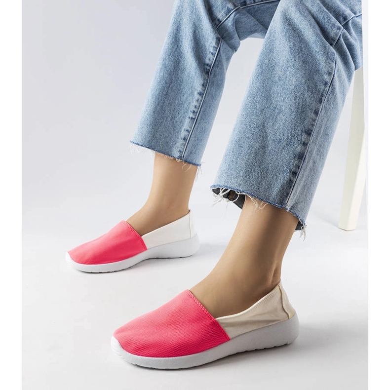 Inna Zapatillas slip-on blancas y rosas de Winding rosado 1
