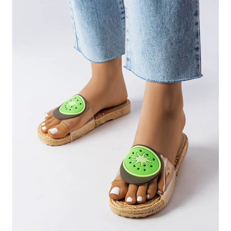 Babuchas transparentes con decoración Foddie beige 1 Babuchas transparentes con decoración Foddie beige 1