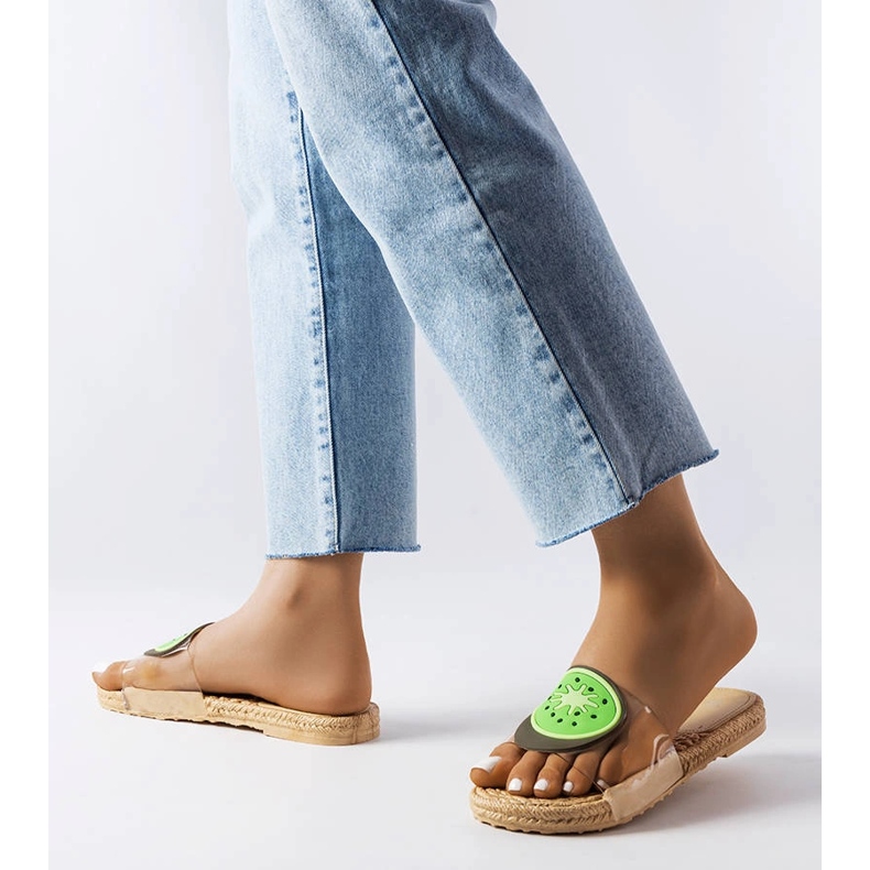 Babuchas transparentes con decoración Foddie beige 2 Babuchas transparentes con decoración Foddie beige 2