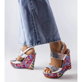 Sandalias de cuña con adornos plateados de Westtide plata 1
