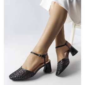 Sandalias de tacón caladas negras de Werina negro 1