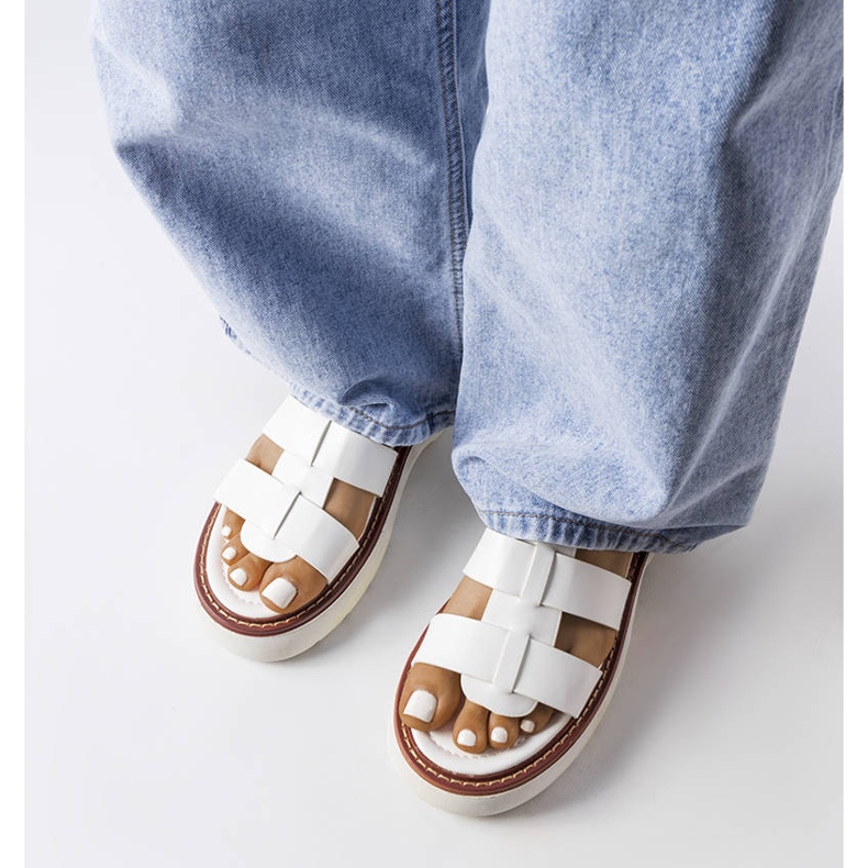 Sandalias plataforma Lola blancas blanco 2