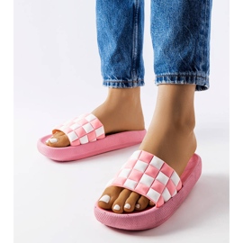 Chanclas con plataforma de goma rosas de Elin 1