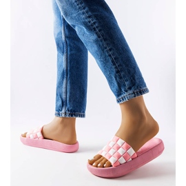 Chanclas con plataforma de goma rosas de Elin rosado 2