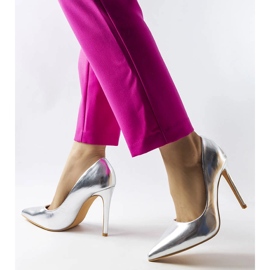 Zapatos de tacón Cabell plateado metalizado plata 2