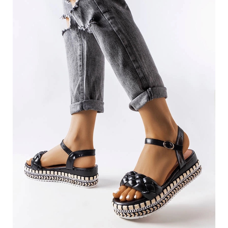 Sandalias Katrin negras con plataforma negro 1