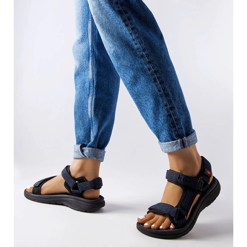 Lee Cooper LCW-23-34-1685L sandalias velcro negras azul 2