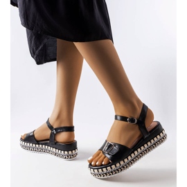 Sandalias de plataforma negras de Manuel negro 1