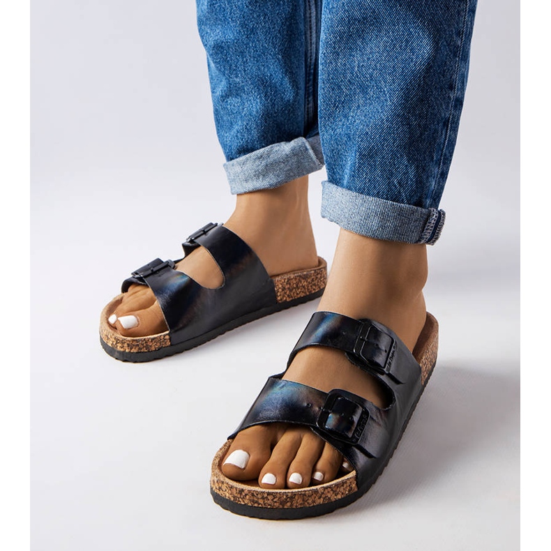 Chanclas de corcho negras con hebillas de Lee Cooper LCW-22-35-1154L negro 1