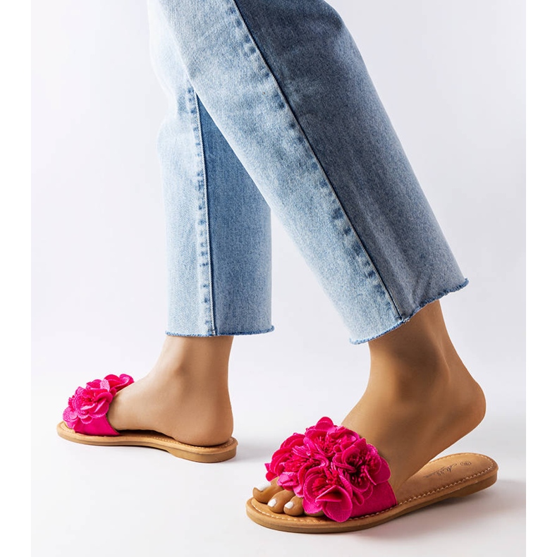 Babucha Alfrida rosa con flores 2