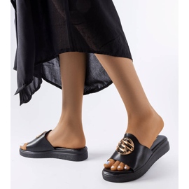 Chanclas negras con plataforma Michelle negro 2