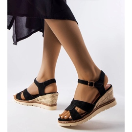 Sandalias de cuña negras de Silvana negro 1
