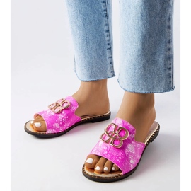 Inna Zapatillas casa de mujer rosas con hebilla Lea 1
