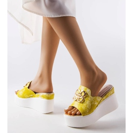 Goodin Sandalias cuña Havanna amarillo 2