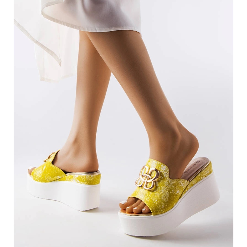 Goodin Sandalias cuña Havanna amarillo 2