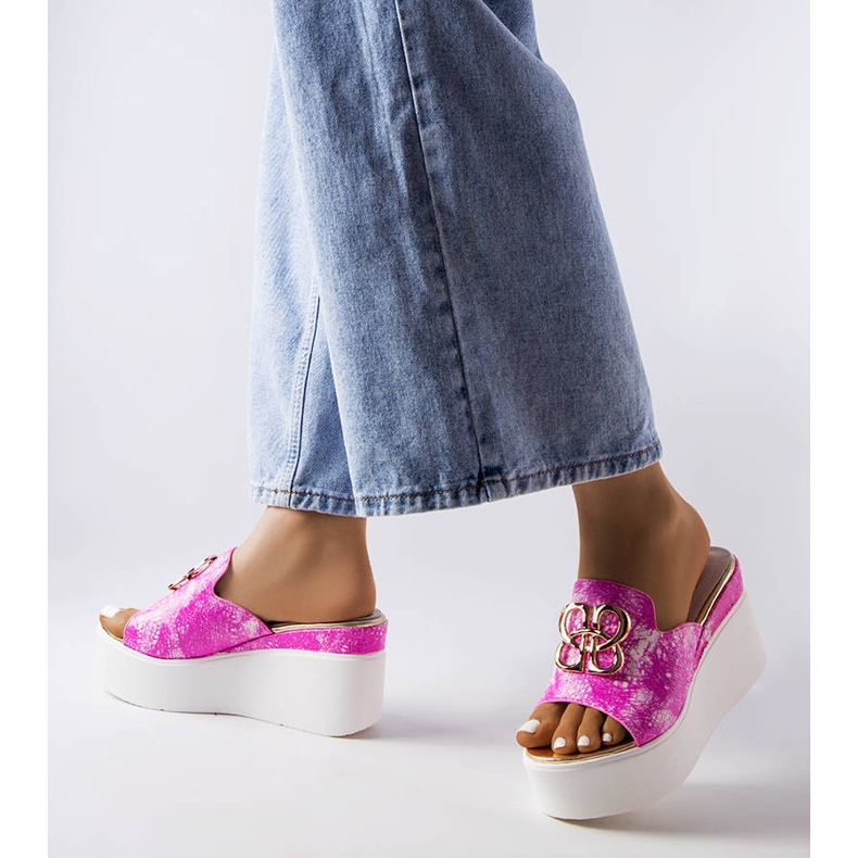 Sandalias cuña rosa Havanna rosado 1