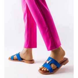 Chanclas planas azules de Leyra 2
