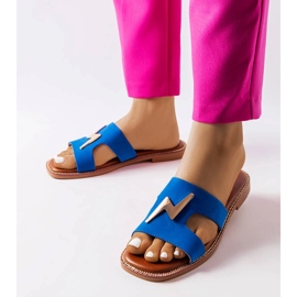 Chanclas planas azules de Leyra 1
