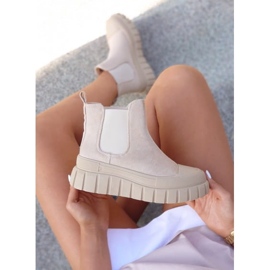 Botas Chelsea deportivas de mujer beige claro 2 Botas Chelsea deportivas de mujer beige claro 2