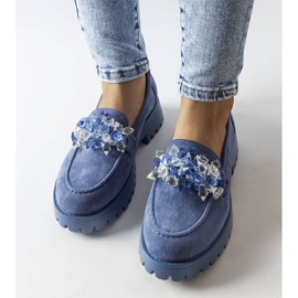 Zapatos de ante eco azul con cristales Lilja 2