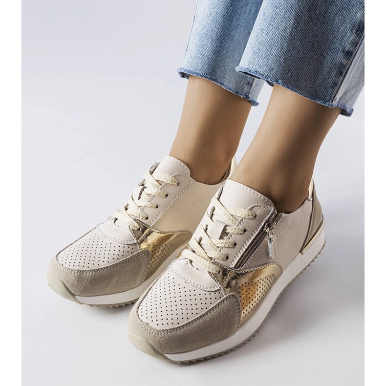 Goodin Zapatos beige calados en piel de Galileo 1