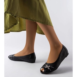 Bailarinas negras caladas con lazo de Simpsville negro 1
