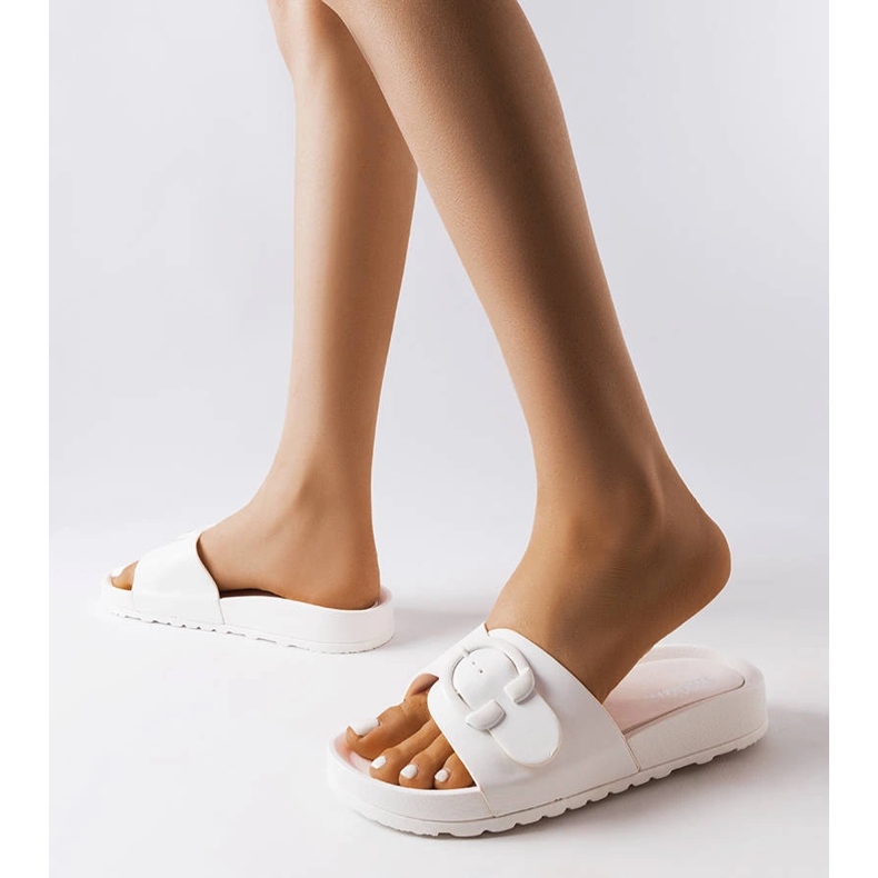 Inna Chanclas blancas con hebilla de Généreux blanco 2