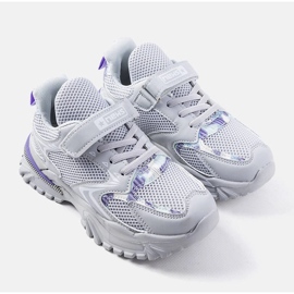 Deportivas infantiles grises con velcro de Robillard 1