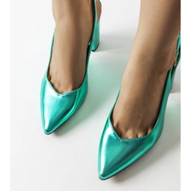 Zapatos de tacón abiertos verdes de Wechsler 2
