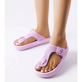Sandalias moradas con plataforma de Moretti violeta 1