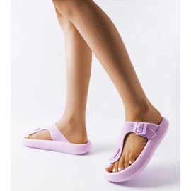 Sandalias moradas con plataforma de Moretti violeta 2